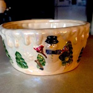 Small bowl for wrapped candies or small Christmas balls